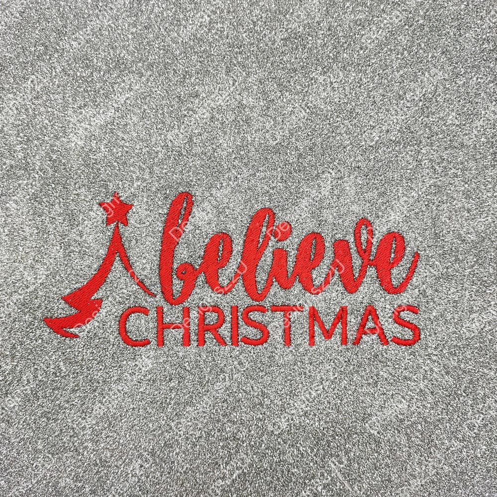 Believe Christmas with tree Machine Embroidery Design 4x4 and 5x7 hoops