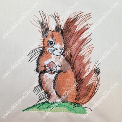 Hungry Squirrel Machine Embroidery Design 4x4, 5x7, 6x8 and 8x10 hoops