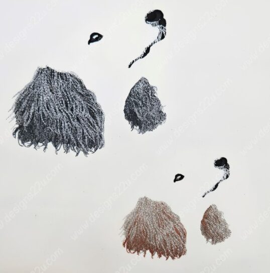 Dogs Face Partially Stitched Machine Embroidery Design 4x4, 5x7 and 6x6 hoops