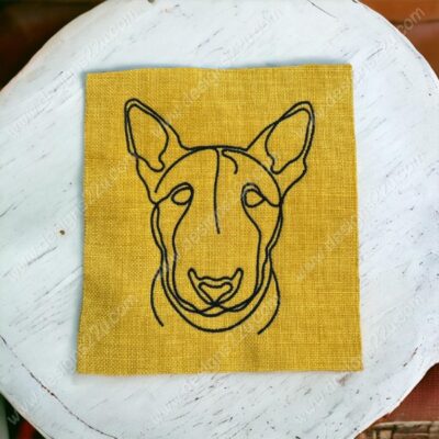 Bull Terrier Face Line Art Machine Embroidery Design 4x4 and 5x7 hoops