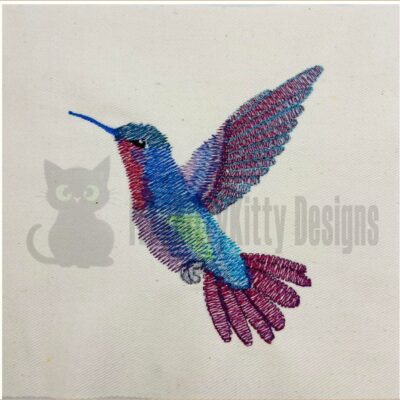 Hummingbird standalone machine embroidery design 5x5 IttyBittyKitty Designs