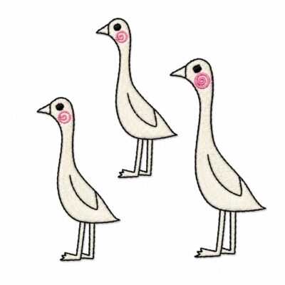 Small Duck Doodle machine embroidery design for 4x4 hoop 3 sizes included