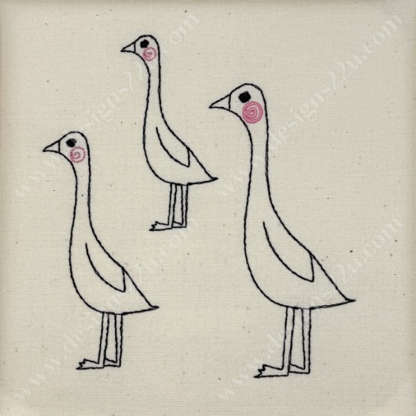 Small Duck Doodle machine embroidery design for 4x4 hoop 3 sizes included - Image 3