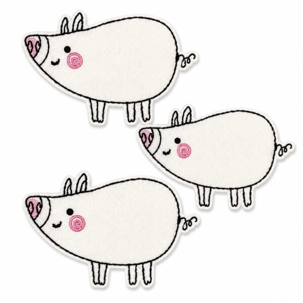 Small Pig Doodle machine embroidery design for 4x4 hoop 3 sizes included